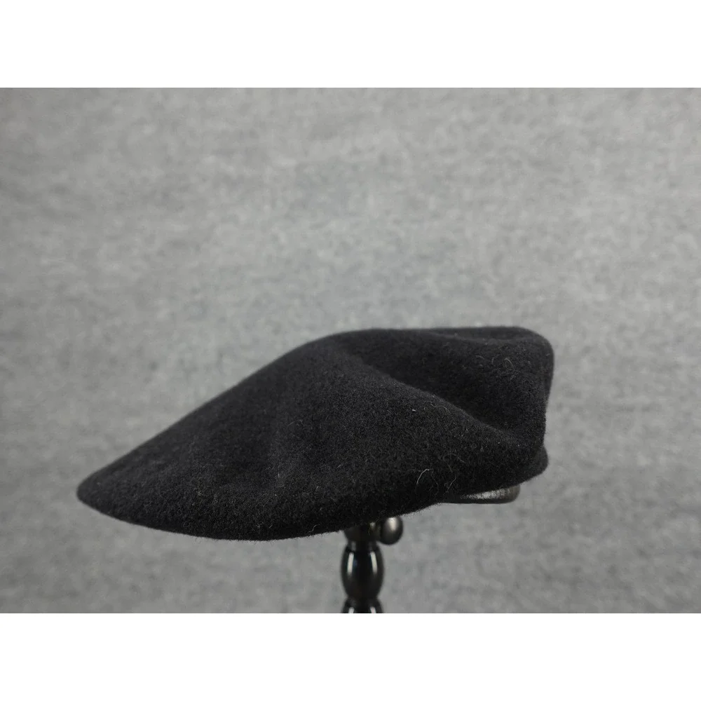 Military Surplus Wool Beret Unisex 7 3/8 Black Blue Star Flash Patch